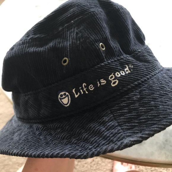 Life is Good Corduroy Navy  Bucket Hat - Picture 6 of 6